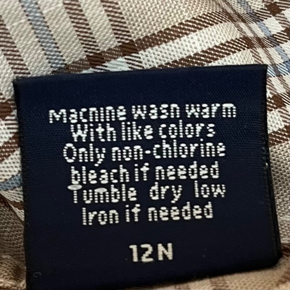 Façonnable Men’s Check Plaid Button Up Shirt - Beige / Brown / Blue, Large Tall - Picture 9 of 12